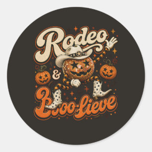 Rodeo & Boo-lieve Western Halloween-ontwerp Ronde Sticker