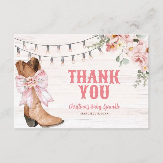 Rodeo Bow Coquette Dank u kaart (Voorkant)