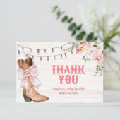 Rodeo Bow Coquette Dank u kaart (Staand voorkant)