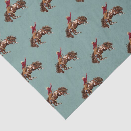 Rodeo Bronco Busting Cowboy Tissuepapier (Detail)