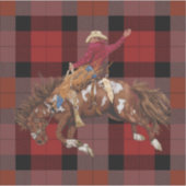 Rodeo Bronco pakt cowboy op plaid Sticker (Voorkant)