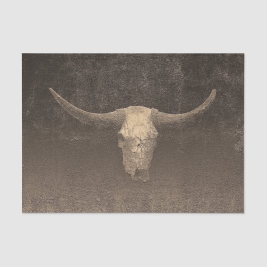 Rodeo Brown Art Texture Roustic Bull Skull Tissuepapier (Voorkant)
