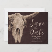 Rodeo Brown Bull Skull Budget Save The Date (Voorkant)