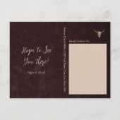 Rodeo Brown Bull Skull Save The Date Uitnodiging Briefkaart (Achterkant)