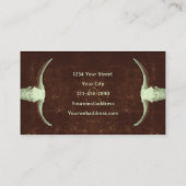 Rodeo Bruin Rustisch Western Tattoo Koop Bull Skul Visitekaartje (Achterkant)