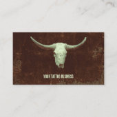 Rodeo Bruin Western Rustisch Tattoo Koop Bull Skul Visitekaartje (Voorkant)