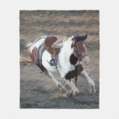 Rodeo Bucking Pinto Bronco Fleece Deken (Voorkant)