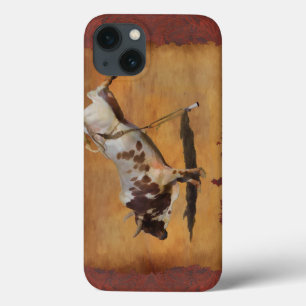 Rodeo Bull op faux Parchment Designer Gift iPhone 13 Hoesje