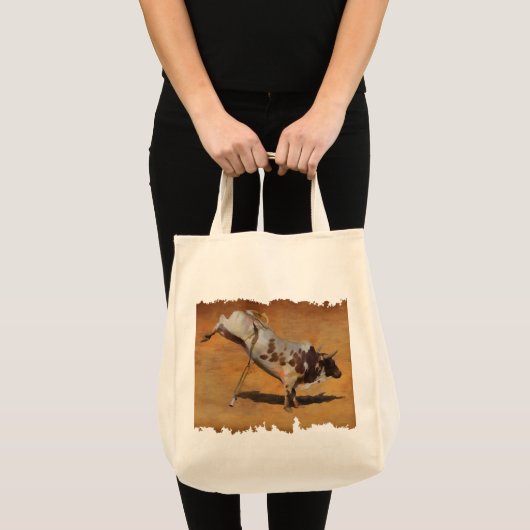Rodeo Bull op faux Parchment Designer Gift Tote Bag (Voorkant (product))