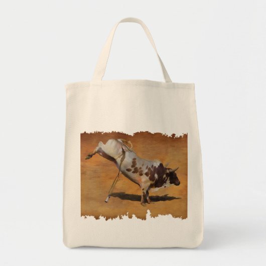 Rodeo Bull op faux Parchment Designer Gift Tote Bag (Voorkant)