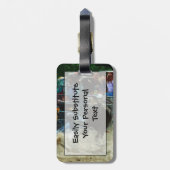 Rodeo Bull Ride Ending Abstract Impressionisme Bagagelabel (Achterkant verticaal)