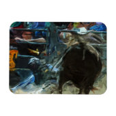 Rodeo Bull Ride Ending Abstract Impressionisme Magneet (Horizontaal)
