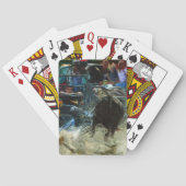 Rodeo Bull Ride Ending Abstract Impressionisme Speelkaarten (Achterkant)