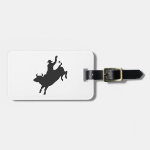 Rodeo Bull Ride silhouette Bagagelabel