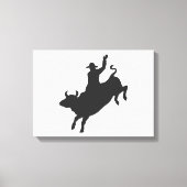 Rodeo Bull Ride silhouette Canvas Afdruk (Voorkant)