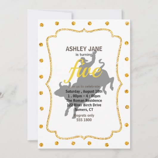 Rodeo Bull Ride silhouette Kaart (Voorkant)