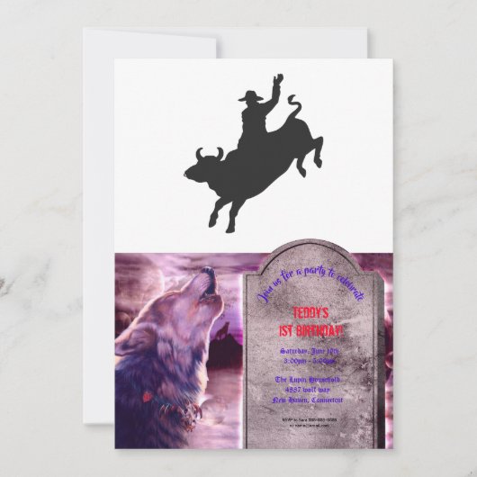 Rodeo Bull Ride silhouette Kaart (Voorkant)