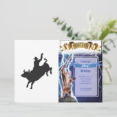 Rodeo Bull Ride silhouette Kaart (Staand voorkant)