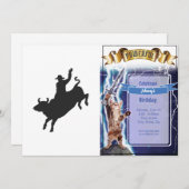 Rodeo Bull Ride silhouette Kaart (Voorkant / Achterkant)