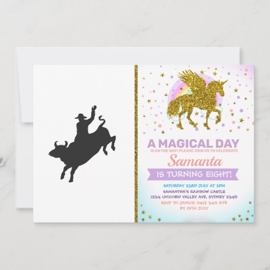 Rodeo Bull Ride silhouette Kaart (Voorkant)