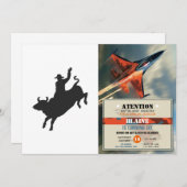 Rodeo Bull Ride silhouette Kaart (Voorkant / Achterkant)