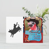 Rodeo Bull Ride silhouette Kaart (Staand voorkant)