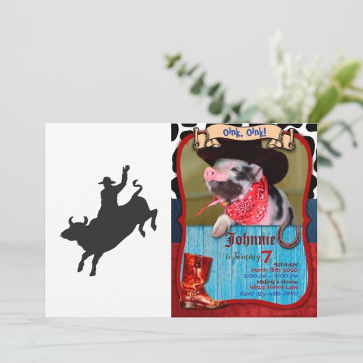 Rodeo Bull Ride silhouette Kaart (Staand voorkant)