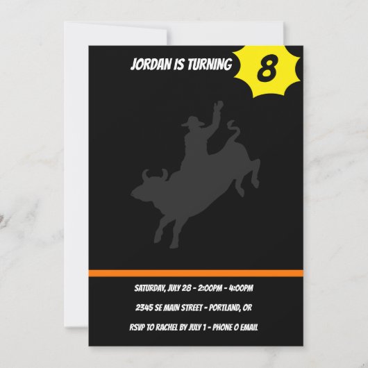 Rodeo Bull Ride silhouette Kaart (Voorkant)