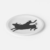 Rodeo Bull Ride silhouette Papieren Bordje (Gekanteld)