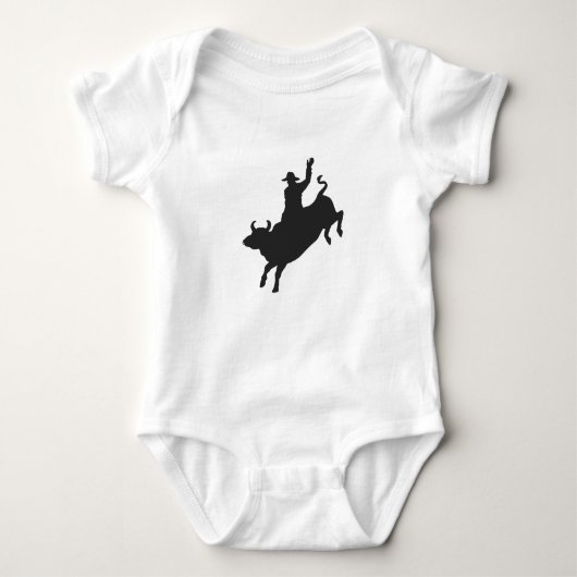Rodeo Bull Ride silhouette Romper (Voorkant)