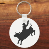 Rodeo Bull Ride silhouette Sleutelhanger (Voorkant)