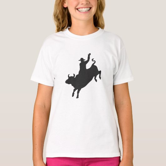 Rodeo Bull Ride silhouette T-shirt (Voorkant)