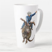 Rodeo Bull Rider Armadillo Broncodilo Latte Mok (Rechterhoek)