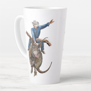 Rodeo Bull Rider Armadillo Broncodilo Latte Mok