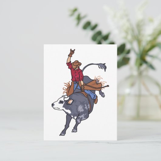 Rodeo Bull Rider Briefkaart (Staand voorkant)