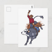 Rodeo Bull Rider Briefkaart (Voorkant / Achterkant)