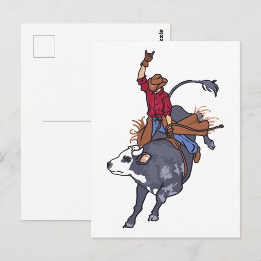 Rodeo Bull Rider Briefkaart (Voorkant / Achterkant)