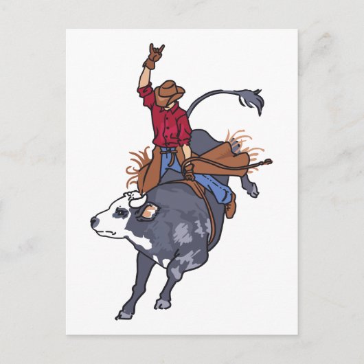 Rodeo Bull Rider Briefkaart (Voorkant)