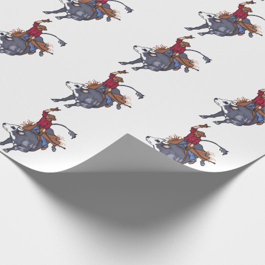 Rodeo Bull Rider Cadeaupapier (Hoek)