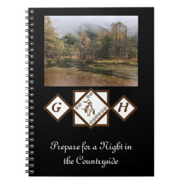 Rodeo Bull Rider en Longhorn Monogram Foto Notitieboek