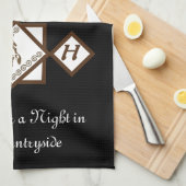 Rodeo Bull Rider en Longhorn Monogram Foto Theedoek (Quarter Fold)