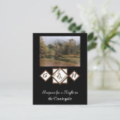 Rodeo Bull Rider en Longhorn Monogram Foto Uitnodiging Briefkaart (Staand voorkant)