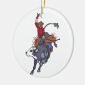 Rodeo Bull Rider Keramisch Ornament (Links)
