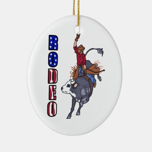 RODEO BULL RIDER KERAMISCH ORNAMENT (Rechts)