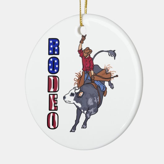 RODEO BULL RIDER KERAMISCH ORNAMENT (Links)