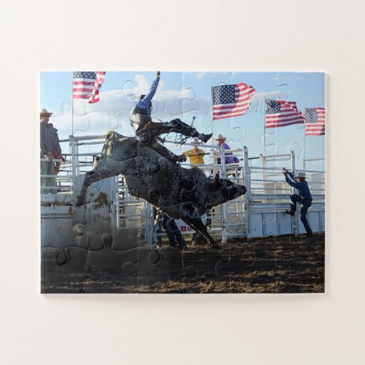 Rodeo Bull Rider Legpuzzel (Horizontaal)