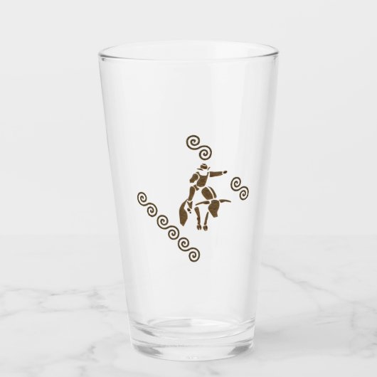 Rodeo Bull Rider op een Longhorn Glas (Voorkant)