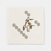 Rodeo Bull Rider op een Longhorn Servet (Voorkant)