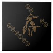 Rodeo Bull Rider op een Longhorn Tegeltje (Voorkant)