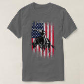 Rodeo Bull Rider Patriottic American Flag Cowboys T-shirt (Design voorkant)